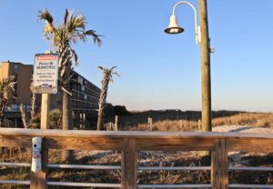 Looking north from the current end of the Carolina Beach Boardwalk at Harper Avenue. Photo by Hannah Leyva.