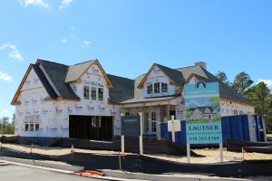 The home being built by Plantation Building Corp. is one of several model homes under construction. (Photo by Christina Haley)