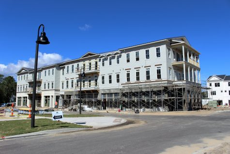RiverLights' mix-use building has space for retail at the bottow and lofts at the top. (Photo by Christina Haley)