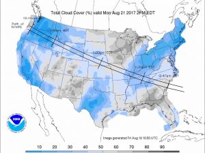 The latest from the National Weather service shows an area of cloud cover ranging from the Carolina's, to Florida. (Port City Daily photo / COURTESY NWS)
