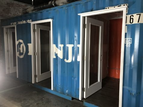 A Hanjin shipping container 'upcycled' into a co-working space. (Port City Daily photo / BENJAMIN SCHACHTMAN)