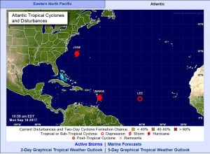 Three storms are currently active in the Atlantic, Hurricanes Jose and Maria as well as Tropical Depression Lee (PORT CITY DAILY photo/COURTESY NWS)