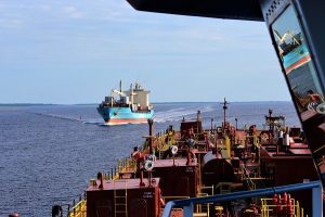 The pilots operate through channels, called "reaches," that require a bit of planning to tackle...especially when it comes to passing other, bigger ships. (Port City Daily photo/CORY MANNION)