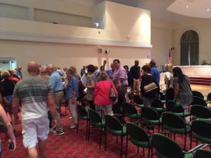 Angry residents stormed out of the planning commission meeting. (Port City Daily Photo/MICHAEL PRAATS)