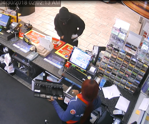 An armed man robbed the Quick Buy Shell station on Gordon Road near the I-40 interchange in the early morning of Monday, April 30. (Port City Daily photo | Courtesy New Hanover County Sheriff's Office)