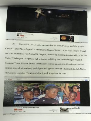 The gang injunction shows social media clips as well as music videos of alleged and verified gang members (Port City Daily/Ben Schachtman)