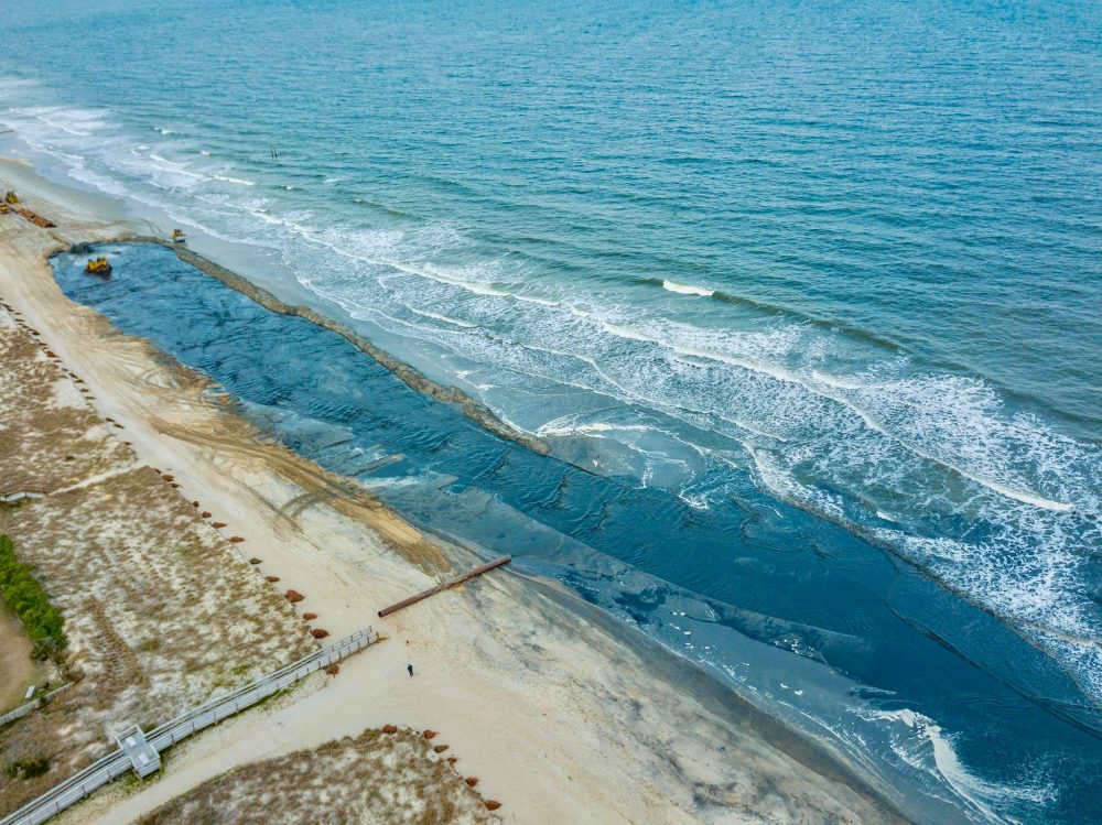 Beach nourishment is currently happening in Carolina Beach, Clouds View Photography managed to get some photos from above to capture the process (Port City Daily/Courtesy Clouds View Photography)