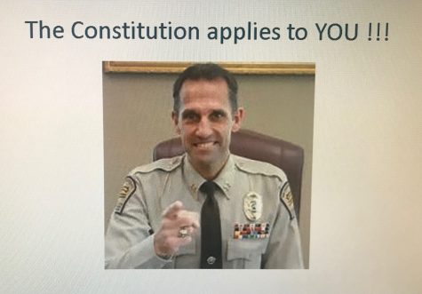 From the presentation on social media policy for the North Carolina Sheriff's Association. Employers, including law enforcement, have to balance the First Amendment with concerns over job safety and confidential information. (Port City Daily photo / City of Wilmington)