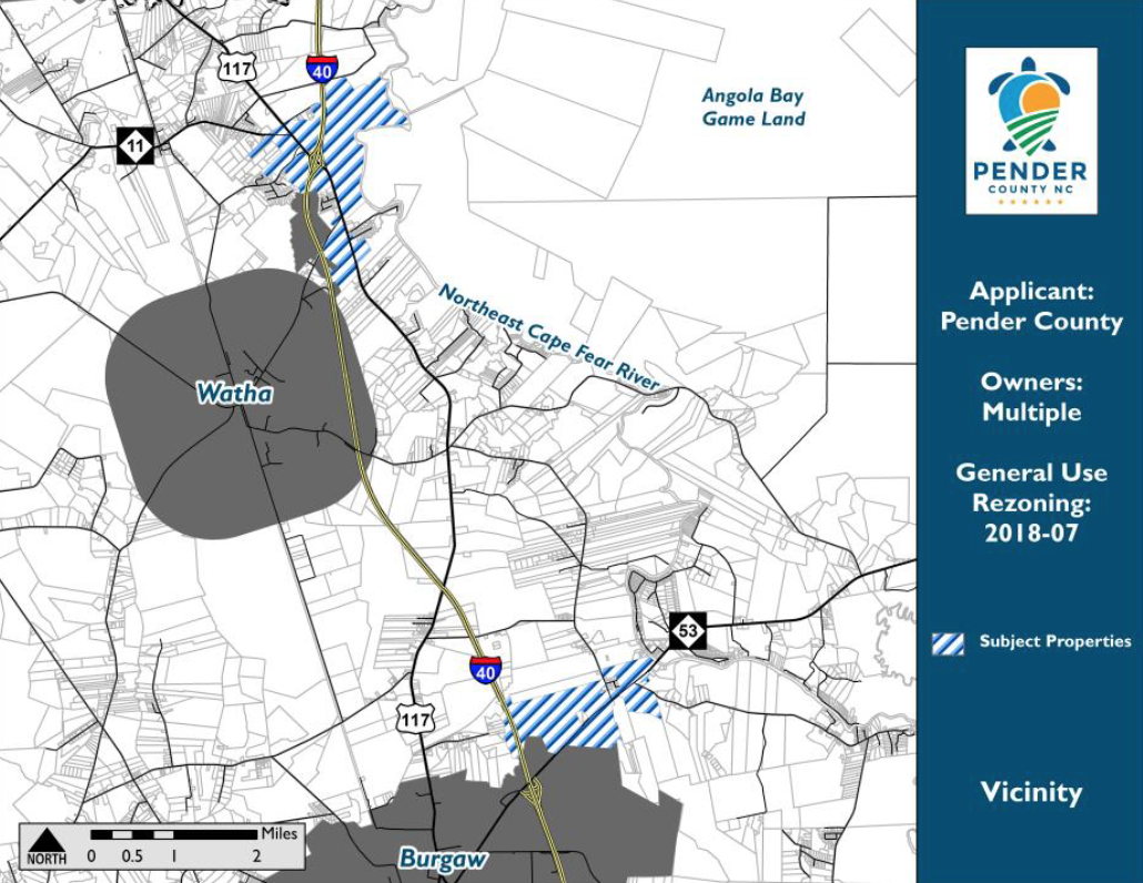 Pender County Zoning Map Pender May Rezone 1,600 Acres Near Burgaw From Business Back To Rural  Agricultural | Port City Daily