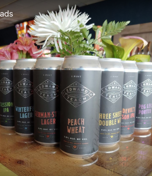 Edward Teach's Peach Wheat leads the pack at the Leaf & Barrel Provision Co. (Port City Daily photo/Courtesy Leaf & Barrel)