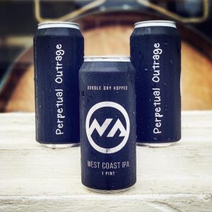 New Anthem's new cans of Perpetual Outrage IPA. (Port City Daily photo/Courtesy New Anthem Beer Project)