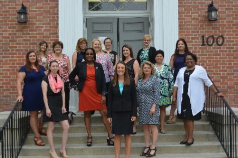 Elizabeth Craver, front, and her clerks have complained of consistent headaches and nosebleeds upon moving to temporary offices in the Judicial Annex in Burgaw. (Port City Daily photo/Courtesy Pender County Clerk's Office)