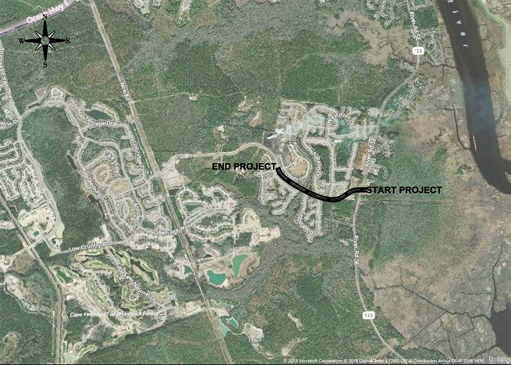 Leland's Mallory Creek repatching and stormwater project will address a dozen damaged locations along approximately one-mile of Mallory Creek Drive. (Port City Daily photo/Courtesy Town of Leland)