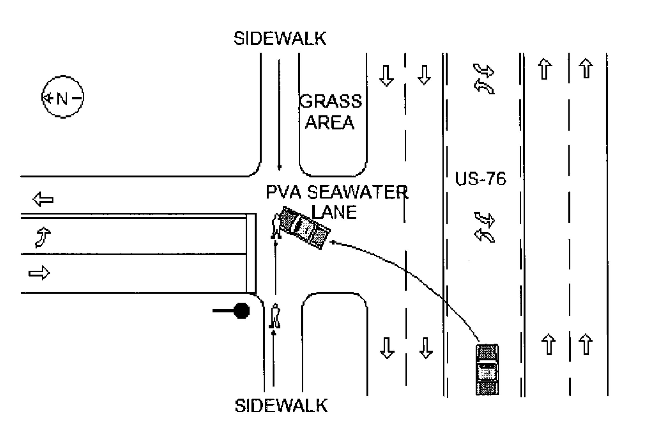 An incident report issued by the N.C. Division of Highway Patrol shows where a WBPD officer hit a woman walking along an unmarked crosswalk in front of Town Hall in late June. (Courtesy N.C. State Highway Patrol)