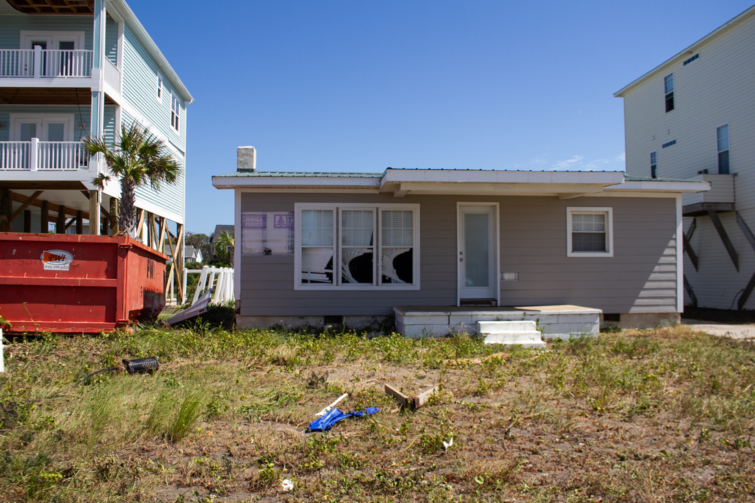 Storm surge caused extensive water damage to any ground-floor living spaces near the oceanfront in Oak Island. (Port City Daily photo/Johanna F. Still)